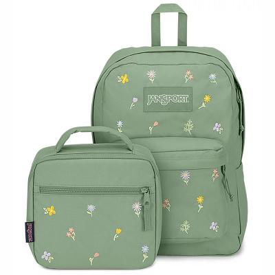 Green JanSport EMBROIDERED BLOSSOM BUNDLE Laptop Backpacks | US_JS154