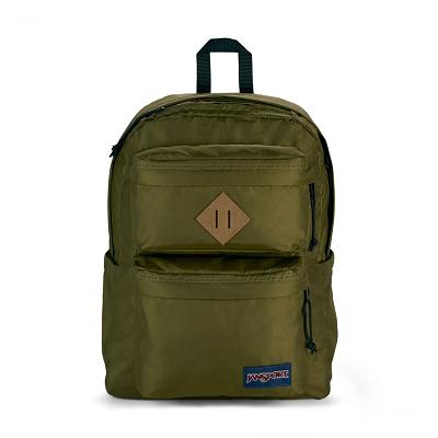 Olive JanSport Double Break Laptop Backpacks | US_JS512