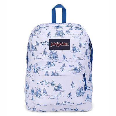 White / Blue JanSport SuperBreak® Plus Laptop Backpacks | US_JS594