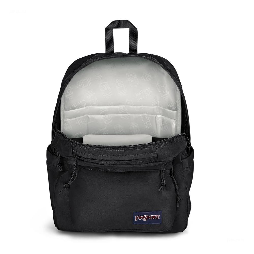 Black JanSport Double Break Laptop Backpacks | US_JS582