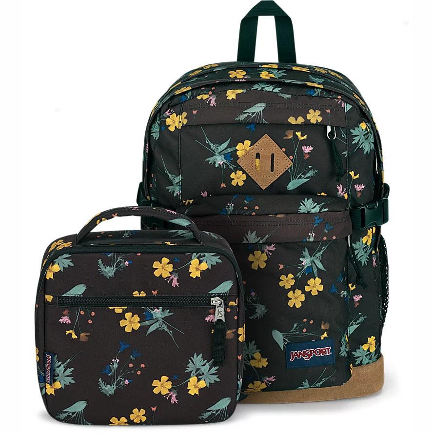 Brown JanSport DARK FLORA BUNDLE School Backpacks | US_JS517