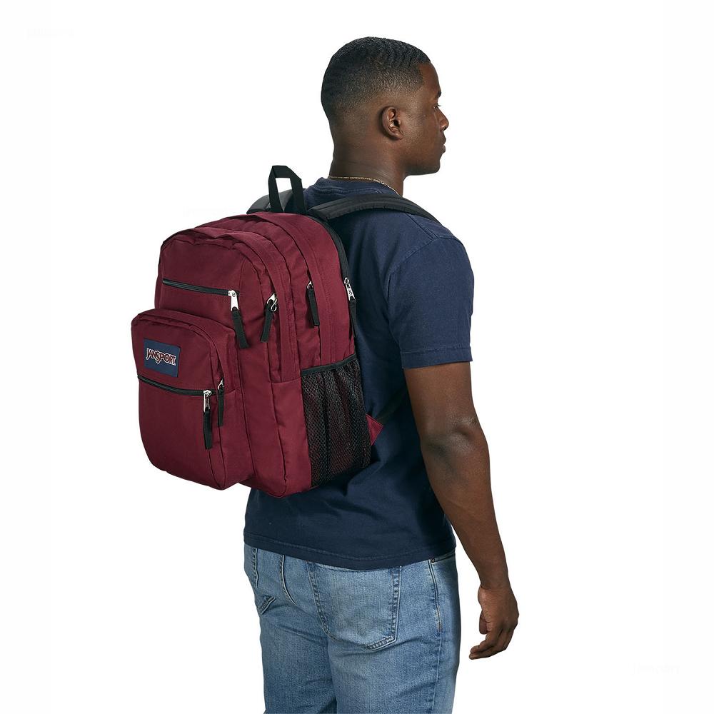 Burgundy JanSport BIG STUDENT Laptop Backpacks | US_JS058