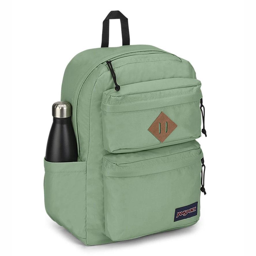 Green JanSport Double Break Laptop Backpacks | US_JS136