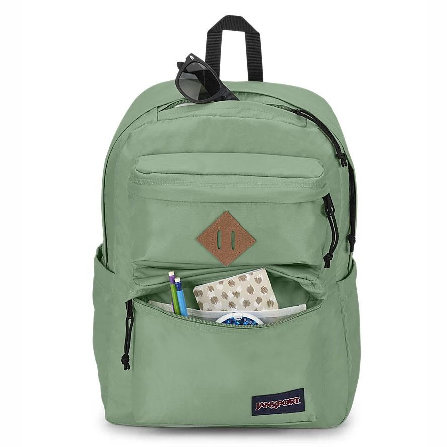 Green JanSport Double Break Laptop Backpacks | US_JS136