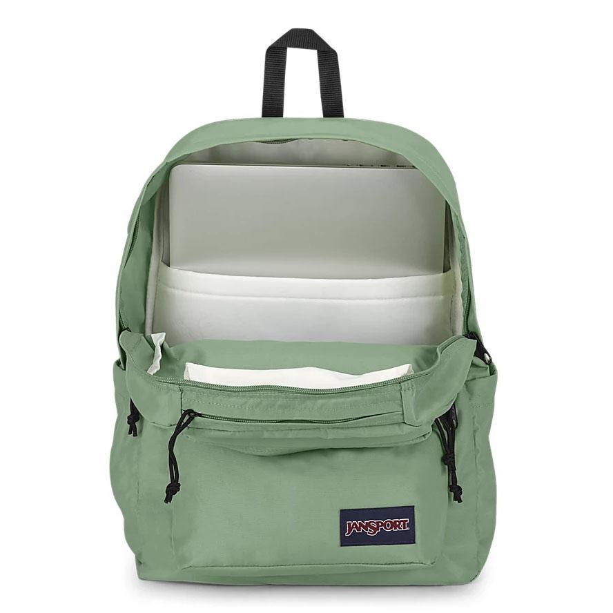 Green JanSport Double Break Laptop Backpacks | US_JS136