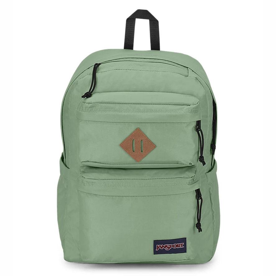 Green JanSport Double Break Laptop Backpacks | US_JS136