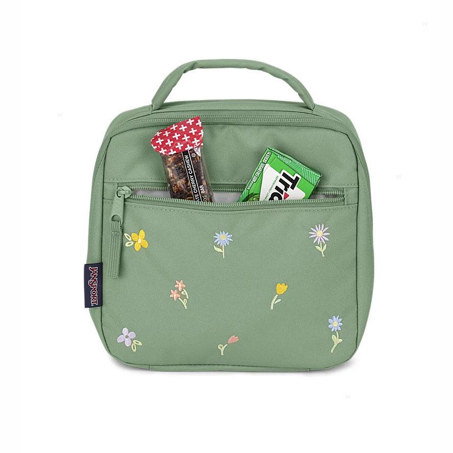 Green JanSport EMBROIDERED BLOSSOM BUNDLE Laptop Backpacks | US_JS154