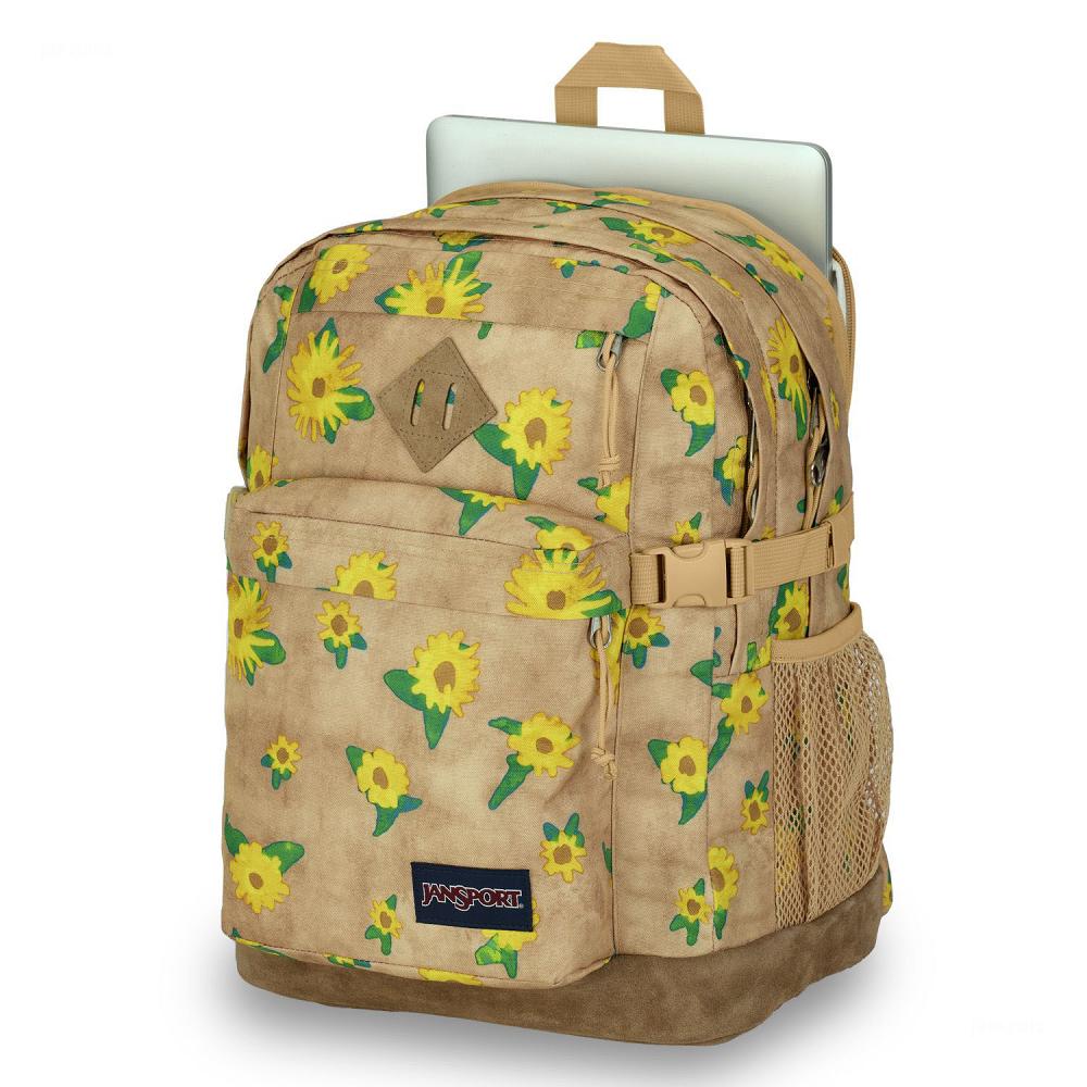 Khaki JanSport SUEDE CAMPUS Laptop Backpacks | US_JS0A10