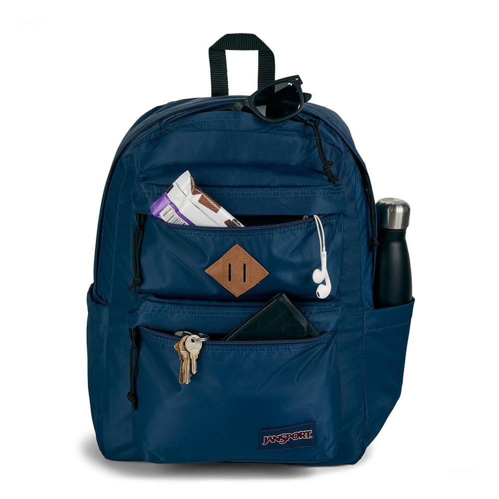 Navy JanSport Double Break Laptop Backpacks | US_JS151