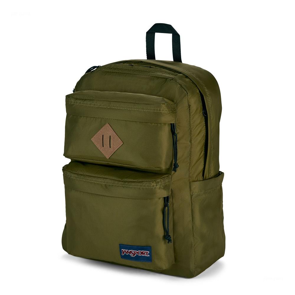 Olive JanSport Double Break Laptop Backpacks | US_JS512