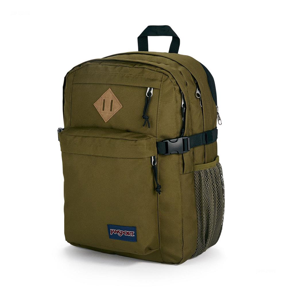 Olive JanSport Main Campus Laptop Backpacks | US_JS390