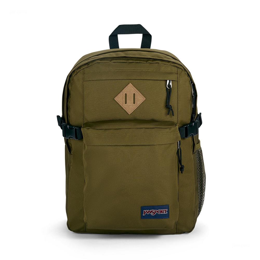 Olive JanSport Main Campus Laptop Backpacks | US_JS390