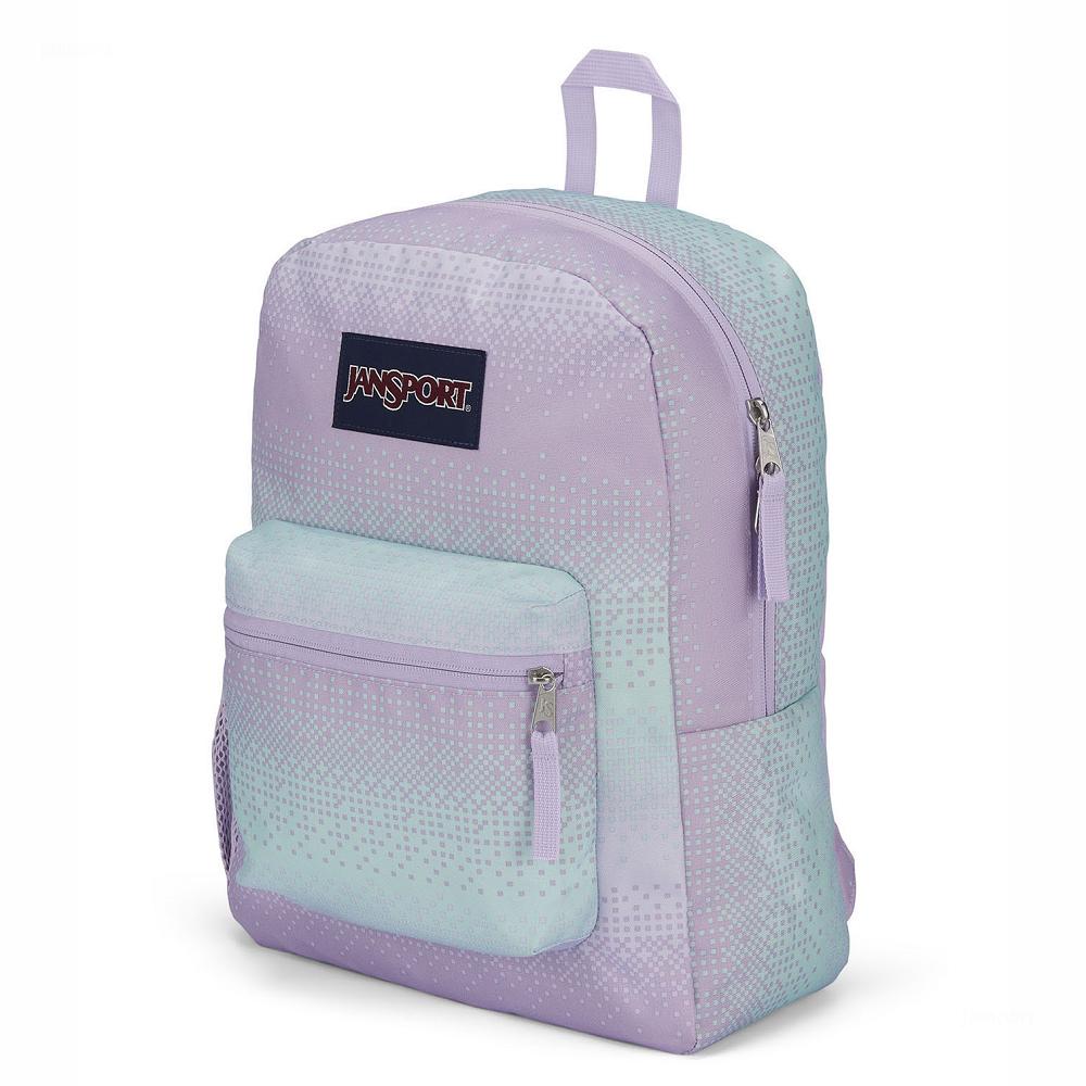 Purple / Green JanSport CROSS TOWN School Backpacks | US_JS376