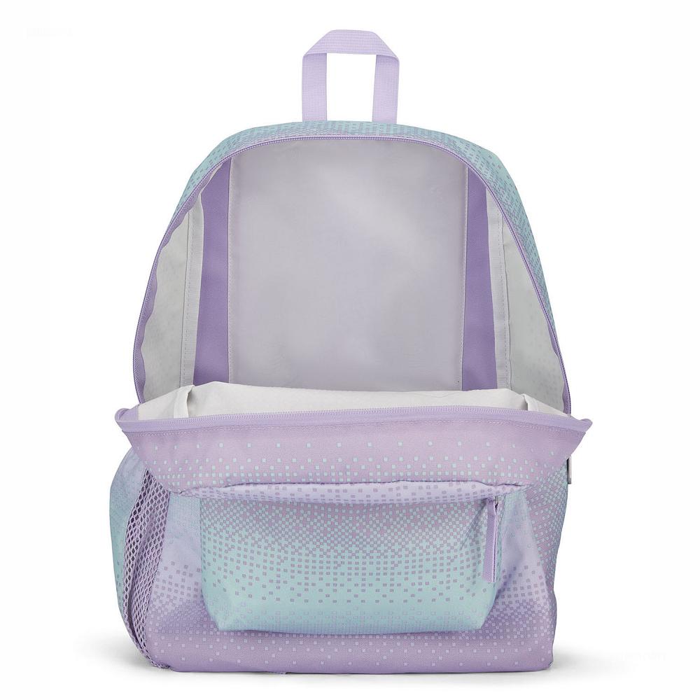 Purple / Green JanSport CROSS TOWN School Backpacks | US_JS376