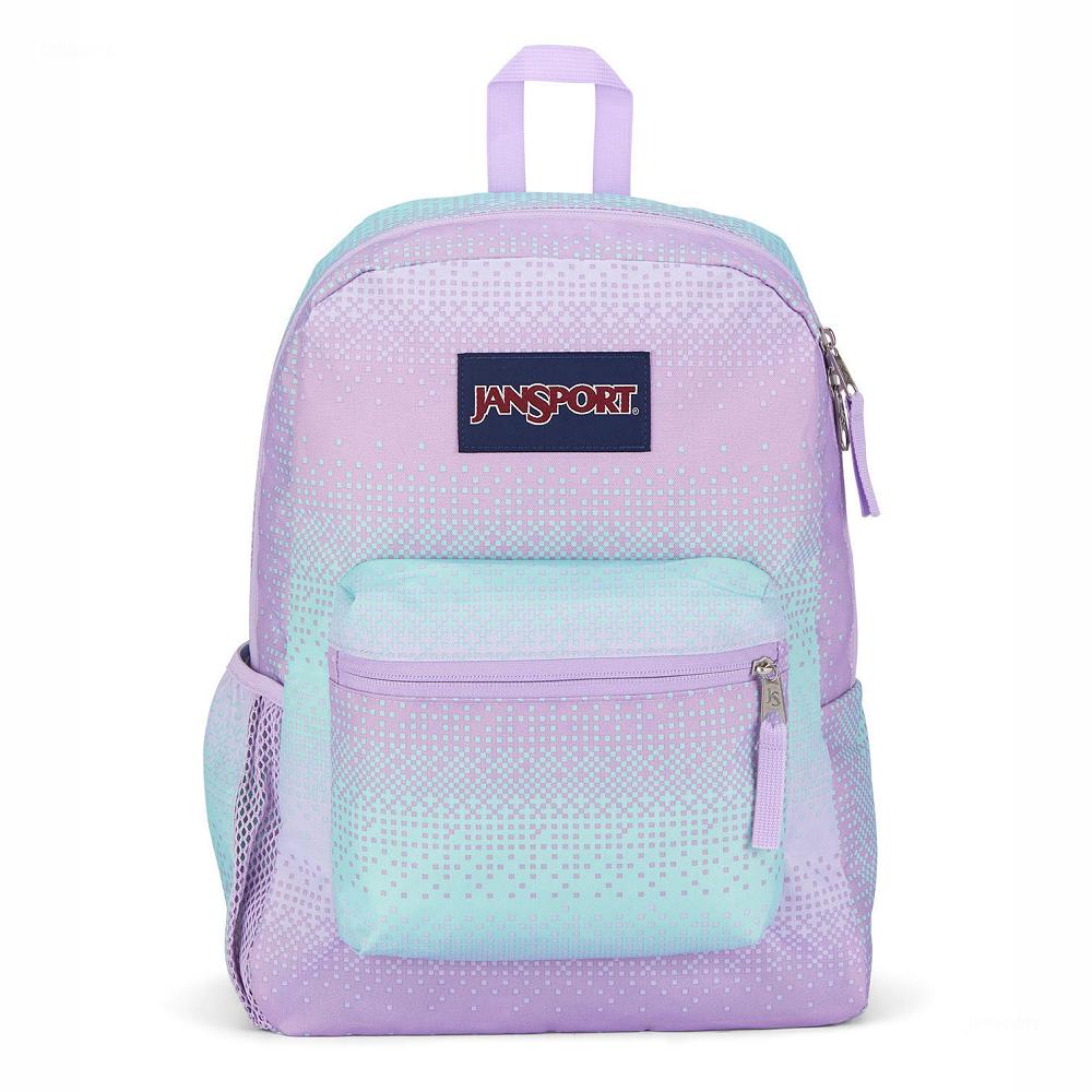 Purple / Green JanSport CROSS TOWN School Backpacks | US_JS376