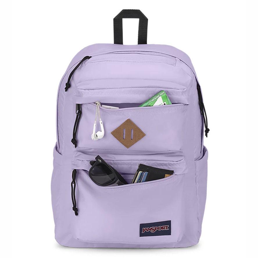 Purple JanSport Double Break Laptop Backpacks | US_JS296