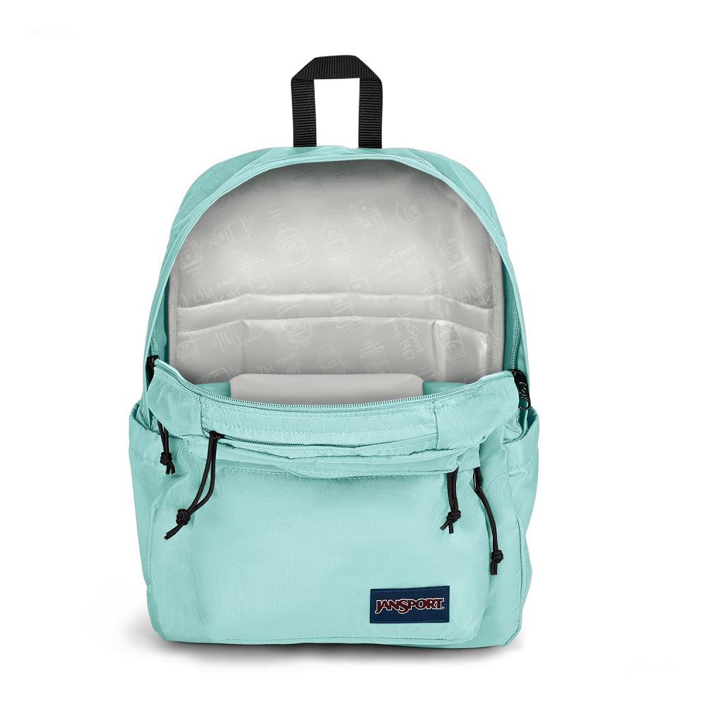 Turquoise JanSport Double Break Laptop Backpacks | US_JS320