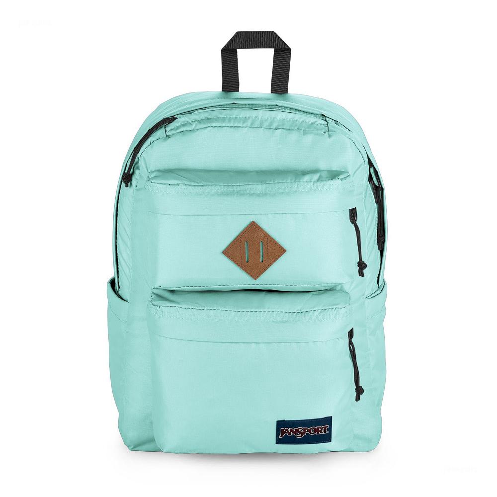 Turquoise JanSport Double Break Laptop Backpacks | US_JS320