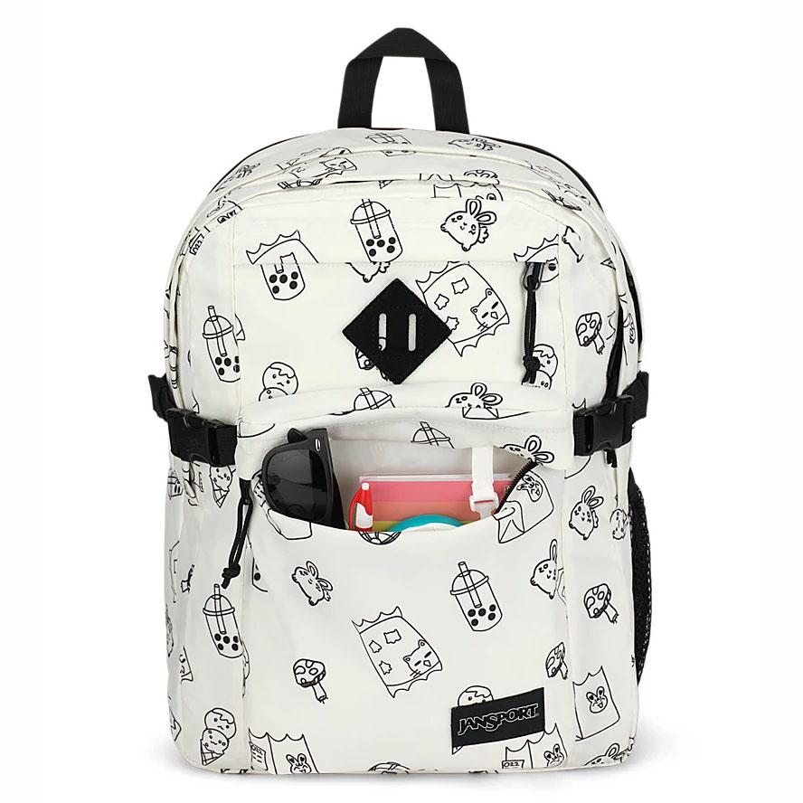 White JanSport Main Campus Laptop Backpacks | US_JS251