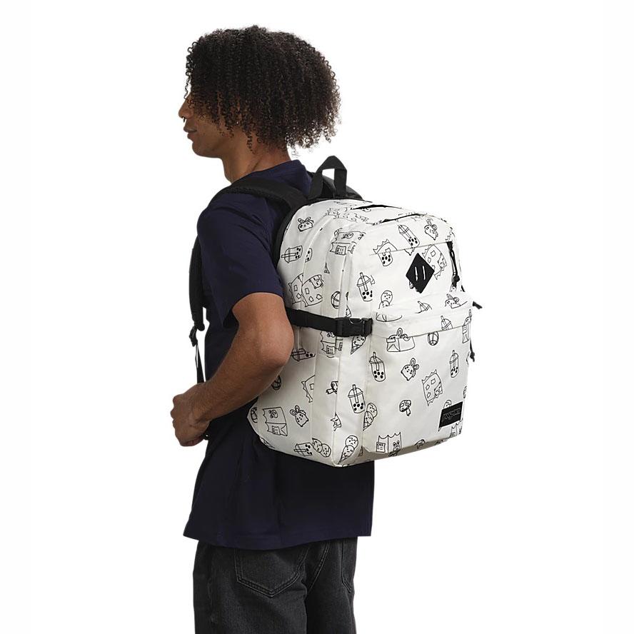 White JanSport Main Campus Laptop Backpacks | US_JS251