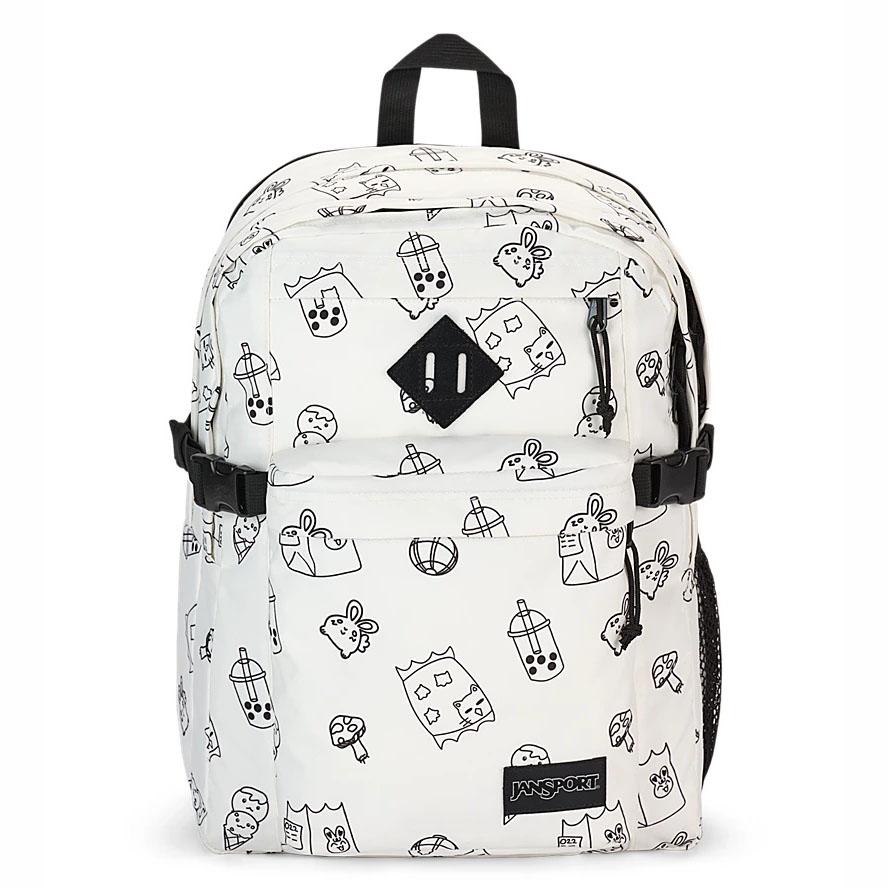 White JanSport Main Campus Laptop Backpacks | US_JS251