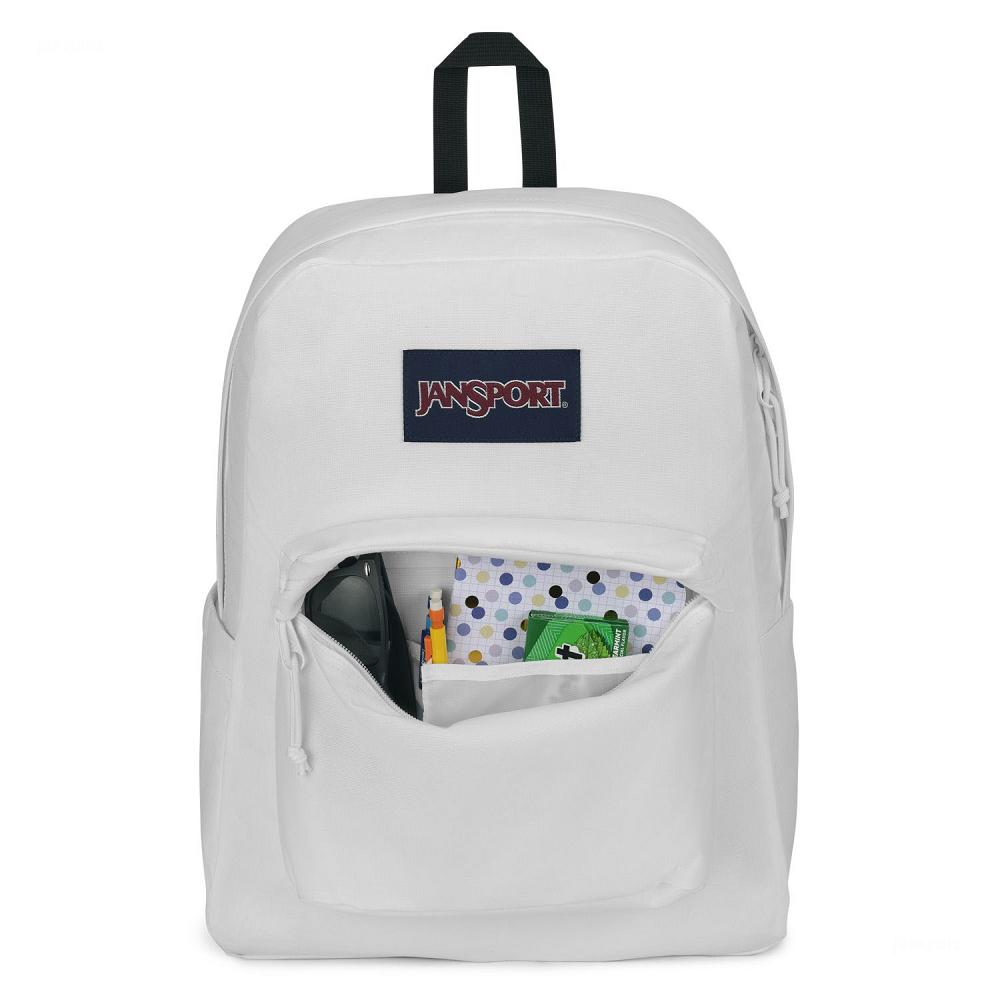 White JanSport SuperBreak® Plus Laptop Backpacks | US_JS451